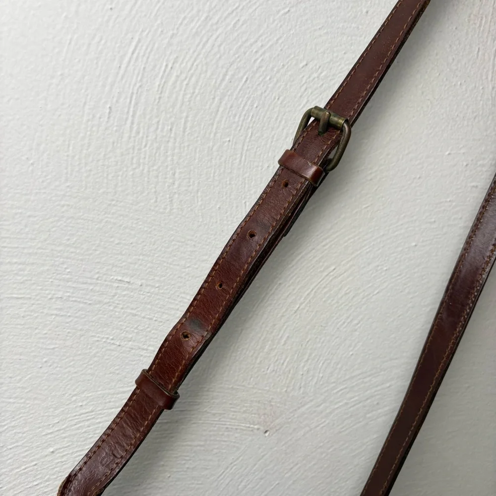 POLO RALPH LAUREN Vintage 90s Tartan Blackwatch Canvas Leather Crossbody Bag - Picture 11 of 14
